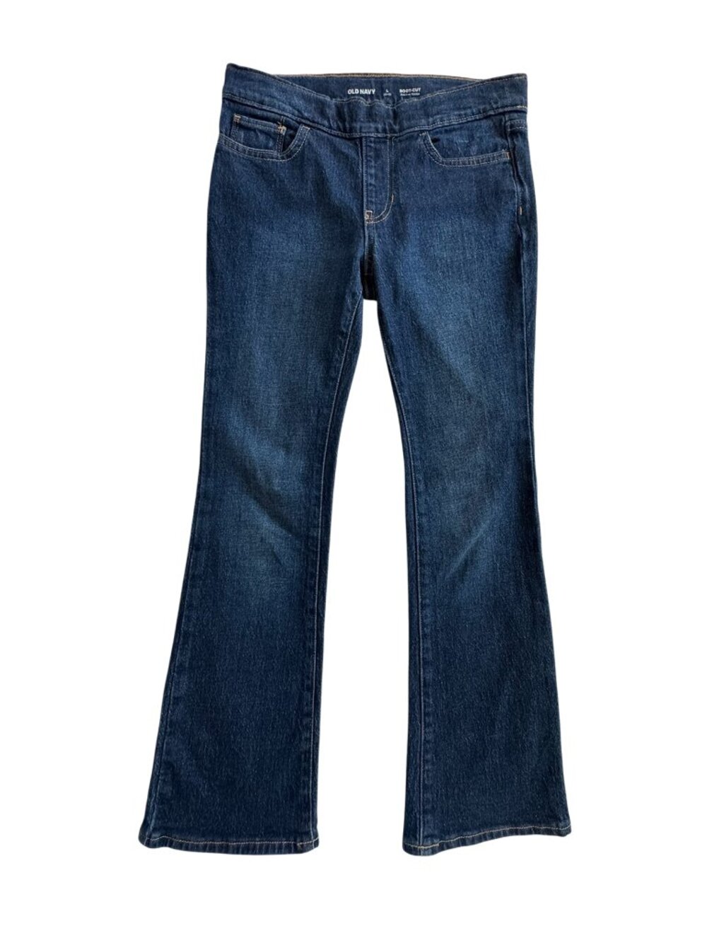 OLD NAVY Girls' Built-In Tough Dark Wash Pull-on Bootcut Jeans, Sz 10-12